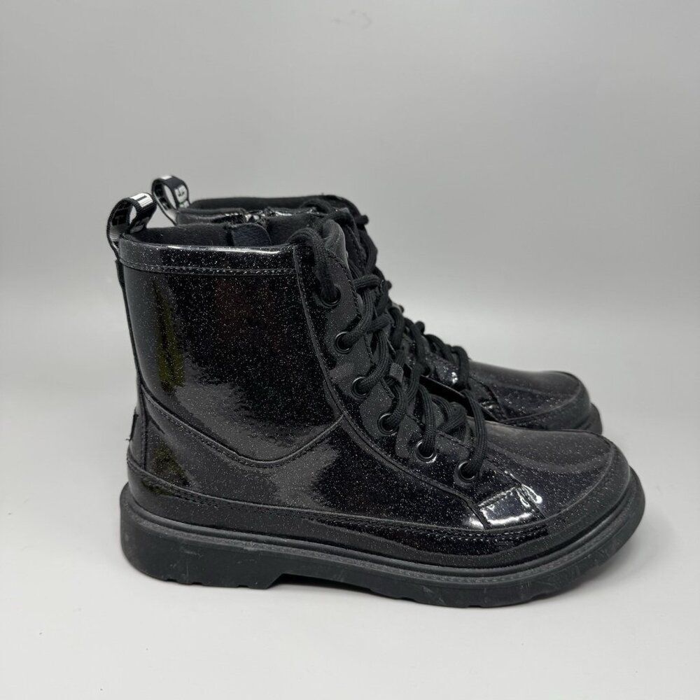 UGGโRobley Youth Girls Black Glitter Zipper Lace Up Boots 1116377K Size 6